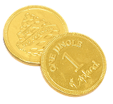 Pack of 25 chocolate jingle coins